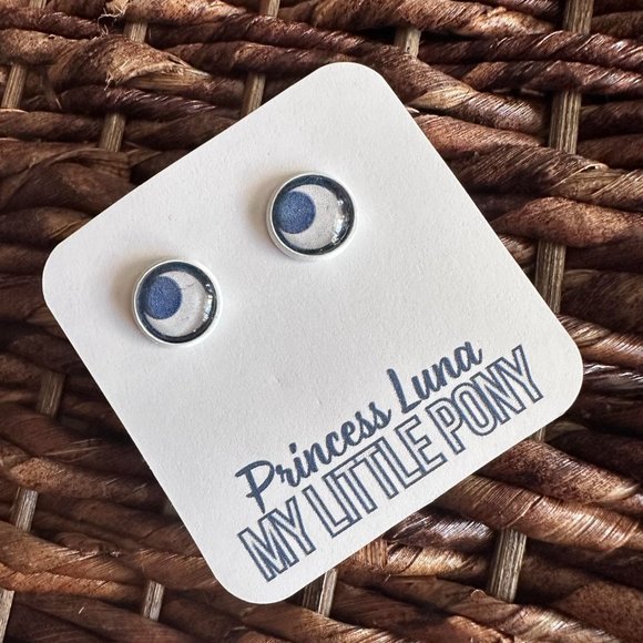 New Handmade “Princess Luna Cutie Mark” (My Little Pony) Stud Earrings - Picture 2 of 3